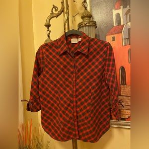 Fiorlini Internacional 100% Cotton Black and Red Plaid Shirt